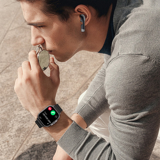 Reloj Inteligente 2 en 1 con Auriculares Bluetooth TWS y Monitor de Frecuencia Cardíaca