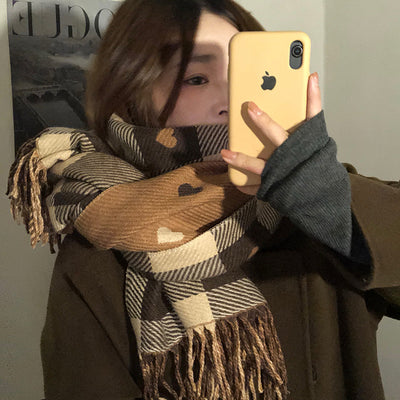 Bufanda Cuadrille Amor Invierno Estilo Coreano para Mujer - Image 2