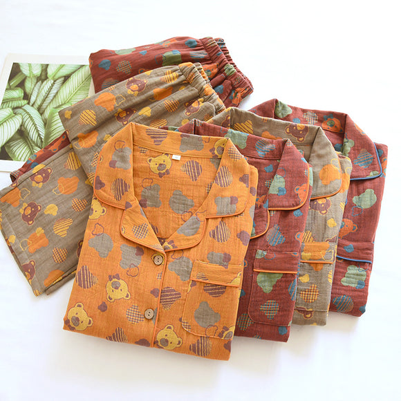 Pijama de Jacquard com Lapela - Corte Solto e Elegante