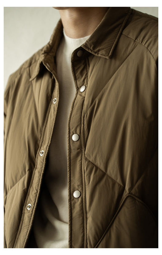 Chaqueta de Invierno Acolchada para Hombre con Cuello Tipo Camisa - Image 17
