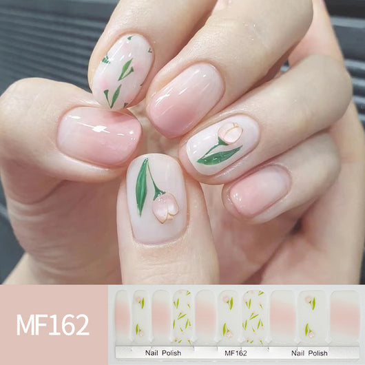 Pegatinas de Uñas Tulipanes Pintados a Mano - Image 31