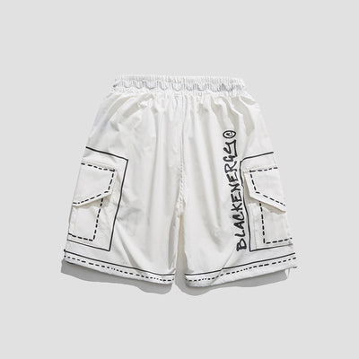 Pantalones Cortos Deportivos Hombre Cintura Suelta Cinco Puntos - Image 3