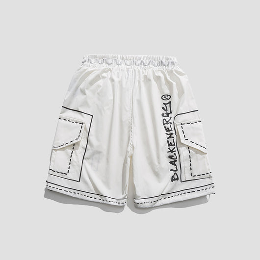 Pantalones Cortos Deportivos Hombre Cintura Suelta Cinco Puntos - Image 3