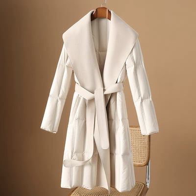 Abrigo de Plumón de Pato Blanco para Mujer - Calidez Premium - Image 3