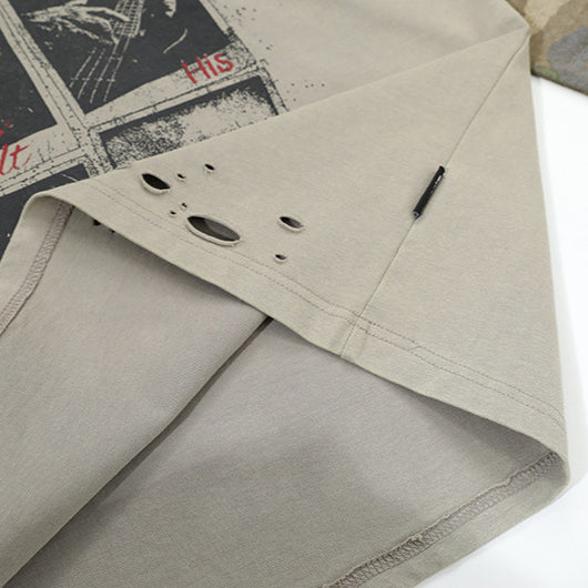 Playera Larga Camuflaje Retro con Efecto Dos Piezas - Image 3