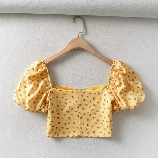 Blusa Princesa Floral Cuello Cuadrado con Mangas Voluminosas - Image 3