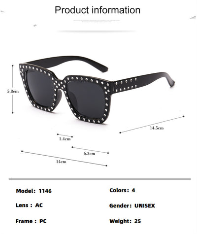 Gafas de Sol Grandes con Strass Estilo Europeo y Americano para Mujer - Image 9