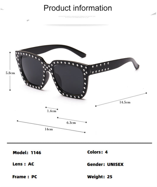 Gafas de Sol Grandes con Strass Estilo Europeo y Americano para Mujer - Image 9