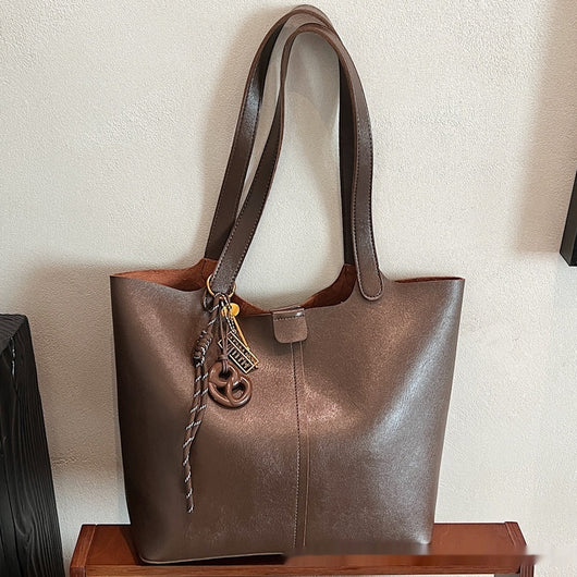 Bolsa Tote Retro Texturizada de Gran Capacidad para el Hombro - Image 14