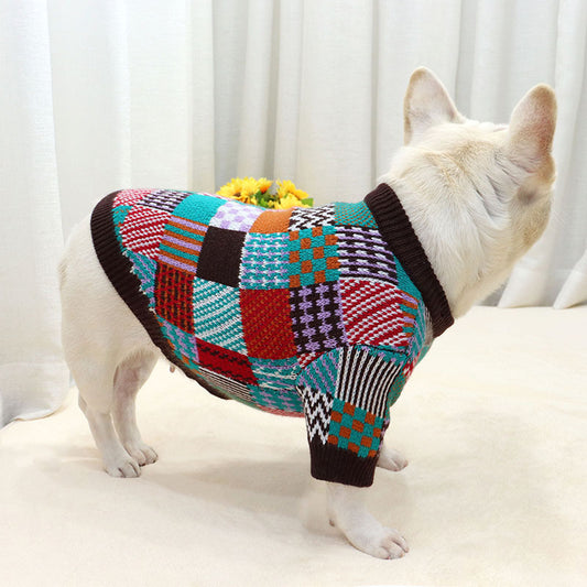 Suéter Elegante para Perro con Contraste de Colores
