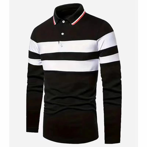 Camisa Business Casual Manga Larga con Detalles de Costura para Hombre