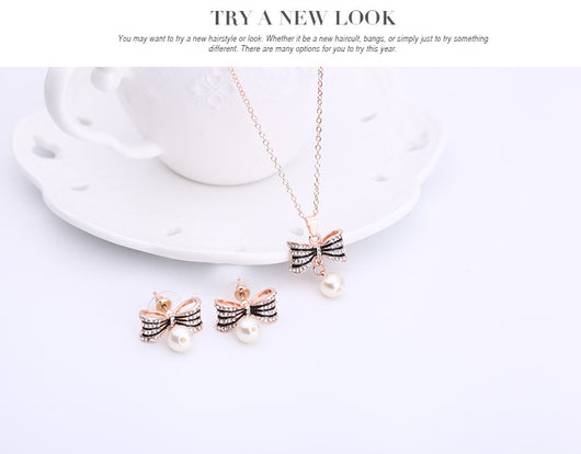 Conjunto de Joyería de Lujo con Moño y Diamantes Completos - Image 7