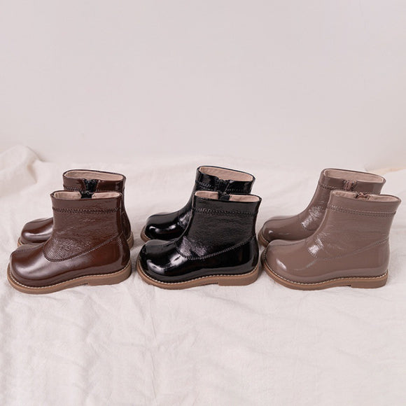 Botas Infantiles de Color Sólido - Estilo Retro para Niños
