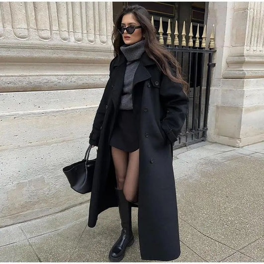 Abrigo de Lana para Mujer con Cinturón - Talla Grande - Image 20