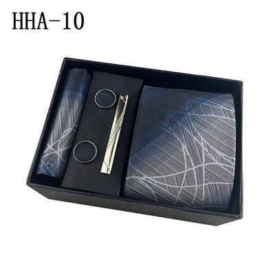 Set de Corbata Paisley con Clip y Caja de Regalo - Corbata Negra Elegante para Negocios - Image 15
