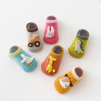 Calcetines Térmicos Gruesos para Bebé y Niño - Diseños Adorables de Dinosaurio, Conejo y Muñecas