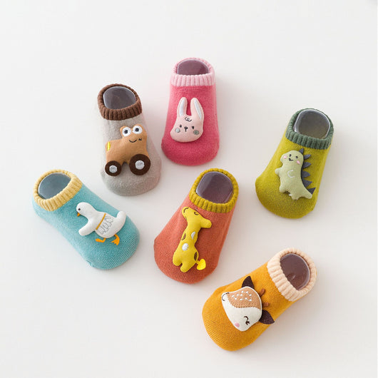 Calcetines Térmicos Gruesos para Bebé y Niño - Diseños Adorables de Dinosaurio, Conejo y Muñecas