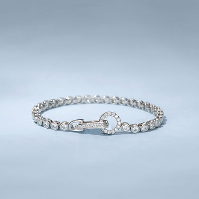 Pulsera de Plata Esterlina con Diseño de Burbujas y Diamantes Completos - Image 5