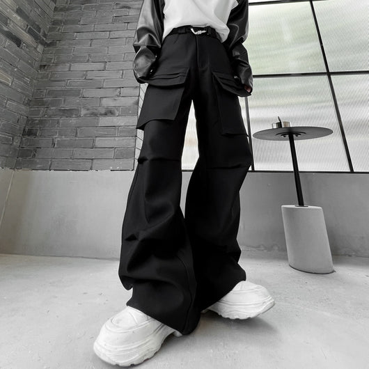 Pantalón Funcional Unisex de Pierna Ancha con Múltiples Bolsillos - Image 4