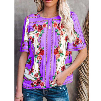 Playera Estampada Cuello Redondo Manga Corta para Mujer - Image 12