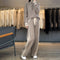 Conjunto de Pantalón Ancho y Suéter Tejido en Lana - Estilo Casual Relajado