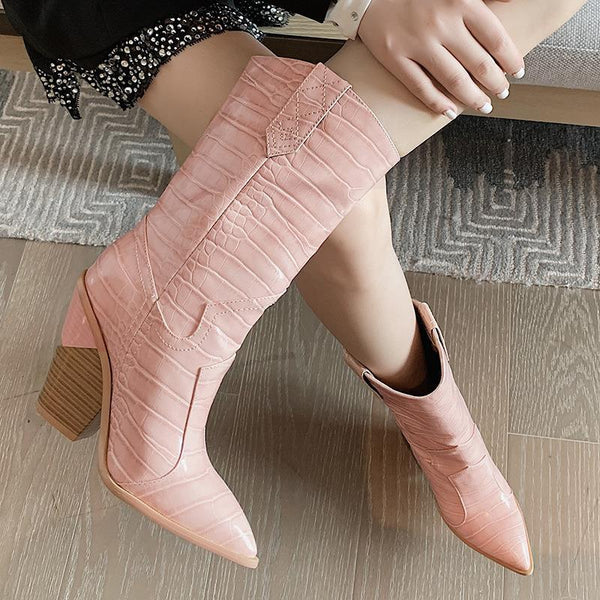 Botas Cuña Azul para Mujer Talla Grande
