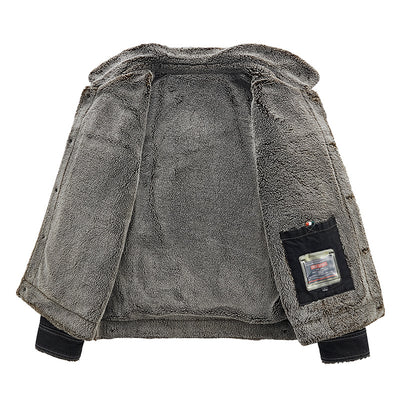 Sudadera de Mezclilla Forrada en Polar - Abrigo Grueso y Cálido para Hombre - Image 5
