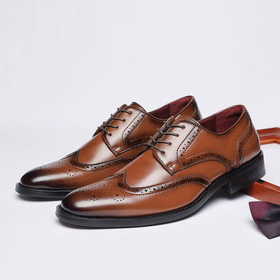 Zapatos de Cuero Tallado con Cordones y Suela Ancha Estilo Británico - Image 3