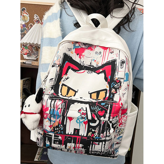 Mochila para Chicas Estilo Harajuku con Graffiti Personalizado, Simple y Versátil - Image 2
