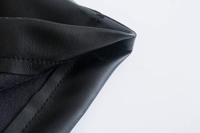 Pantalón de Cuero Estilo Europeo Cintura Alta Casual Ajustado - Image 11