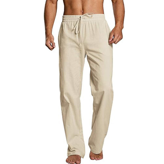 Pantalones Holgados de Algodón y Lino con Cintura Elástica - Image 7