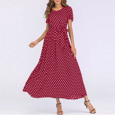 Vestido con Estampado de Lunares y Cintura Elástica - Image 8