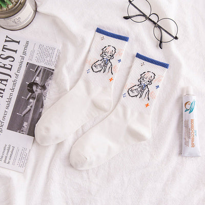 Calcetines Femeninos Estampado Cartoon Transpirables y Cómodos - Image 7