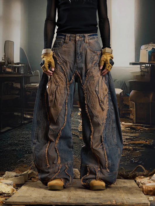 Jeans Holgados Desgastados con Bordes Crudos Estilo Urban - Image 27