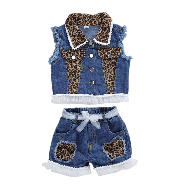 Conjunto de Ropa para Niñas 1-6 Años: Blusa sin Mangas y Shorts