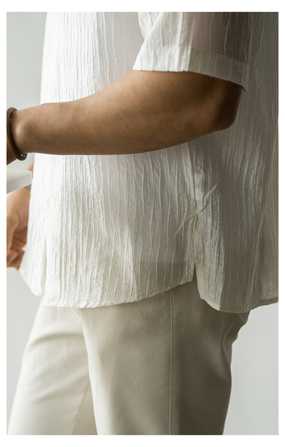 Camisa de Negocios Manga Corta para Hombre con Cuello Clásico - Image 27