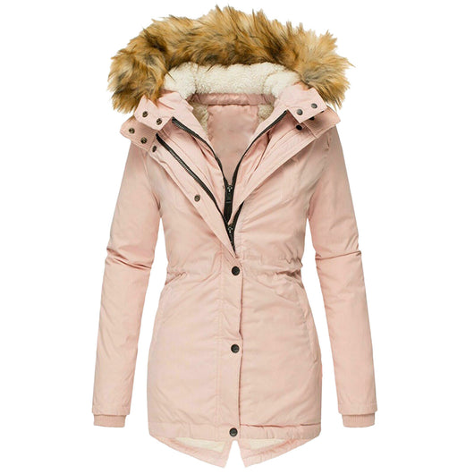 Chaqueta Slim Ajustada con Cuello de Pelaje Cálido y Cierre de Cremallera - Image 8
