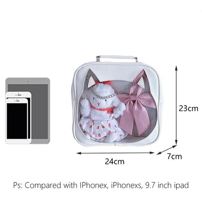 Bolsa Transparente para Muñecas de Gato Japonés Adorable de Algodón - Image 9