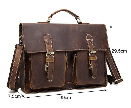 Bolso Messenger de Cuero Crazy Horse - Estilo Vintage Duradero - Image 6