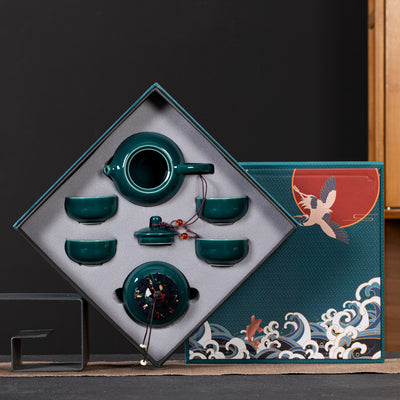Juego de Té Kung Fu en Caja de Regalo - Cerámica Premium para Negocios - Image 5