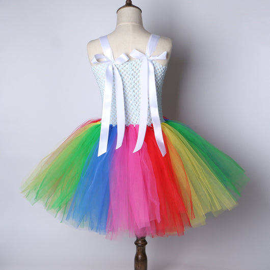 Vestido Princesa Arcoíris de Tul Brillante para Niñas - Image 14