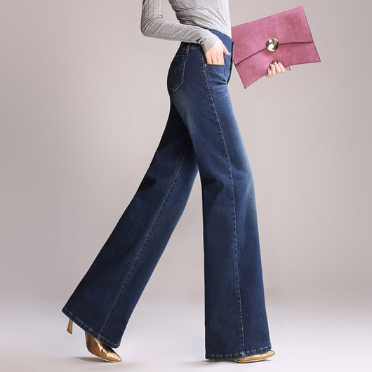 Pantalón Denim Talle Alto Pierna Ancha Mujer - Estilo Coreano Primavera Otoño - Image 3