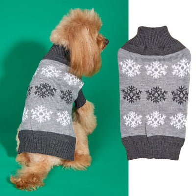 Suéter Navideño para Perros Copo de Nieve Gris Marrón Otoño Invierno - Image 12