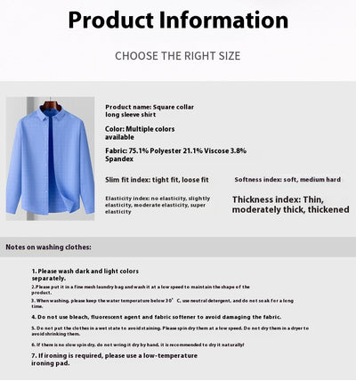 Camisa Manga Larga Rayada de Fibra de Bambú Premium sin Costuras para Hombre - Image 23