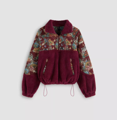 Sudadera con Capucha y Cuello Solapa Estampado Gato Floral para Mujer - Image 15