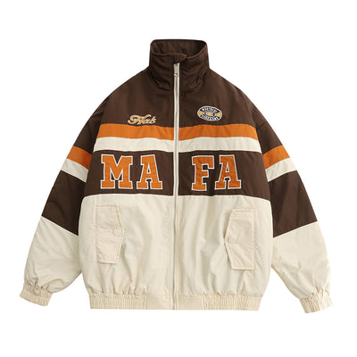 Chaqueta Acolchada de Algodón con Bordado de Letras y Contraste de Colores - Image 6