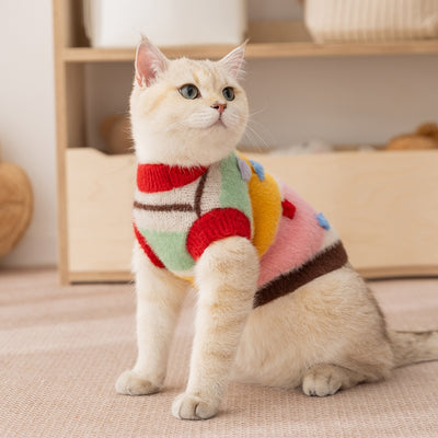 Suéter a Juego para Mascotas: Diseño de Estrellas y Rayas Otoño-Invierno - Image 21