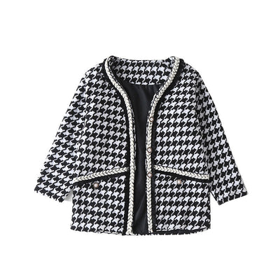 Traje Infantil Cuadros Houndstooth con Abrigo Acolchado - Image 7
