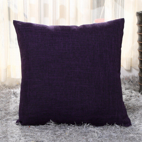 Funda de Almohada de Lino Natural Color Sólido para Sofá y Cama - Image 15