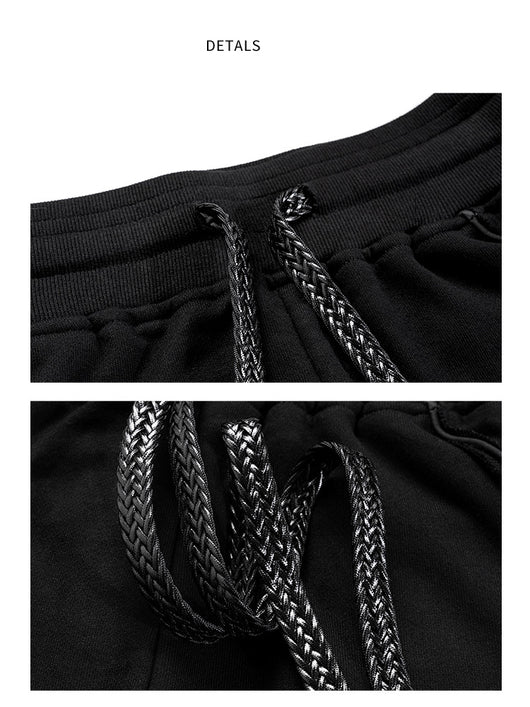 Shorts de Algodón Terry Blanco Puro con Cordón Ajustable para Hombre - Image 12